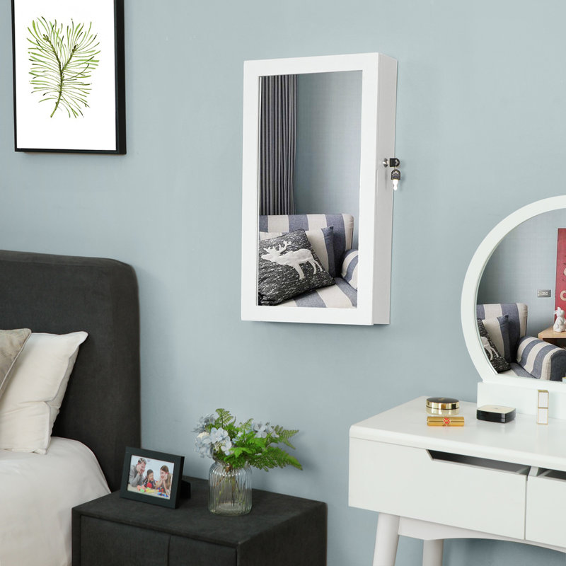 Ebern Designs Karmakar 14.6'' Wide Wall Jewelry Armoire with Mirror